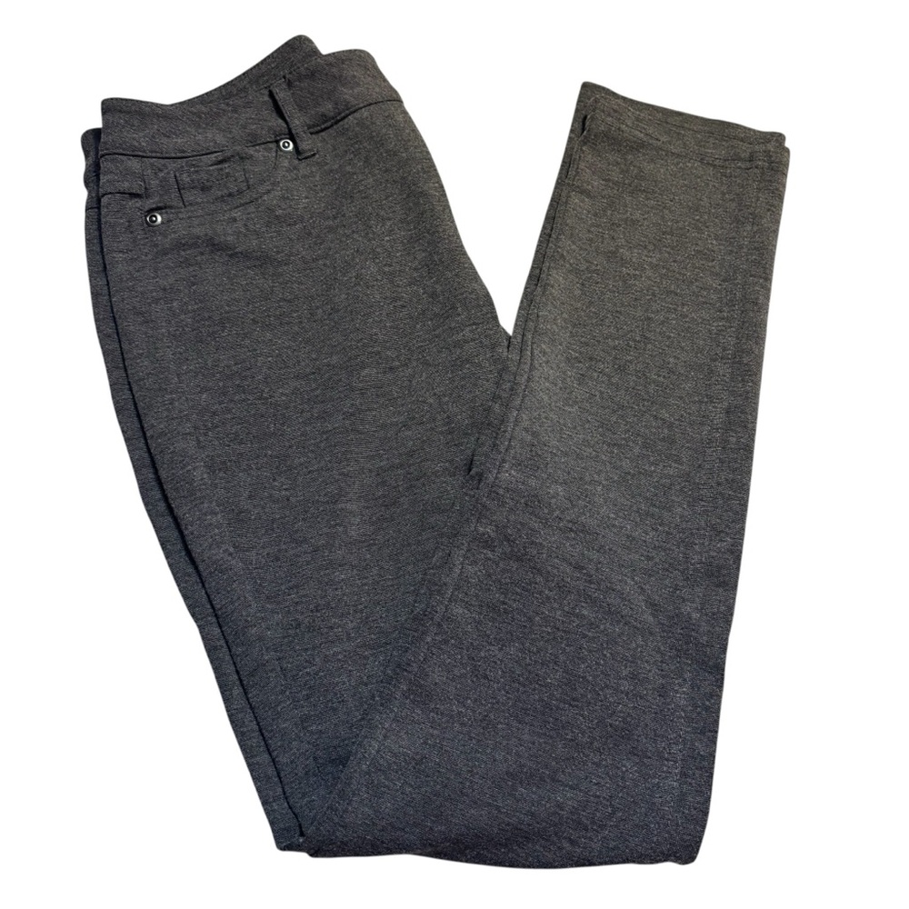 Cato Pants Size 2 Charcoal Grey Knit Straight Leg Rayon Nylon Spandex Versatile